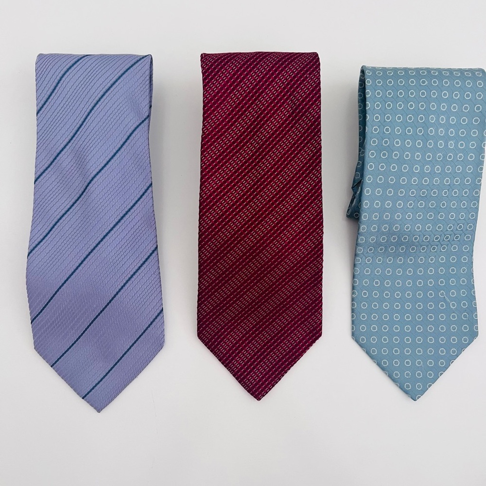 Giorgio Armani Men's Tie Set - Lavender, Burgundy, and Teal